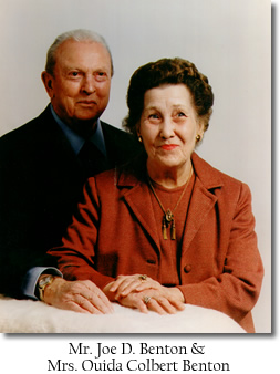 Mr. Joe D. Benton and Mrs. Ouida Colbert Benton